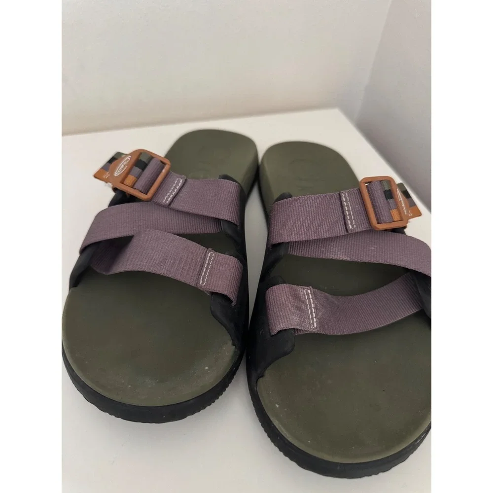 Chaco Chillos Slide Sandals Mens 10 Olive Green Purple Gorpcore JCH108889